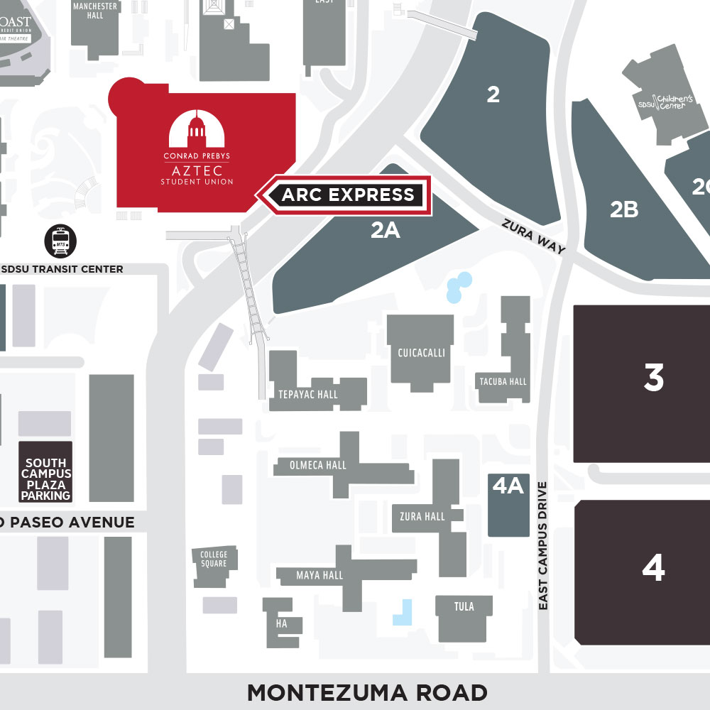 San Diego State Parking Map Map and Parking | Aztec Receation | A.S. | San Diego State University