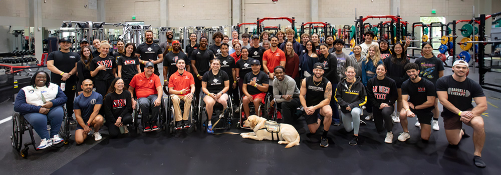 SDSU Adapted Athletics Team in the Aztec Recreation Center