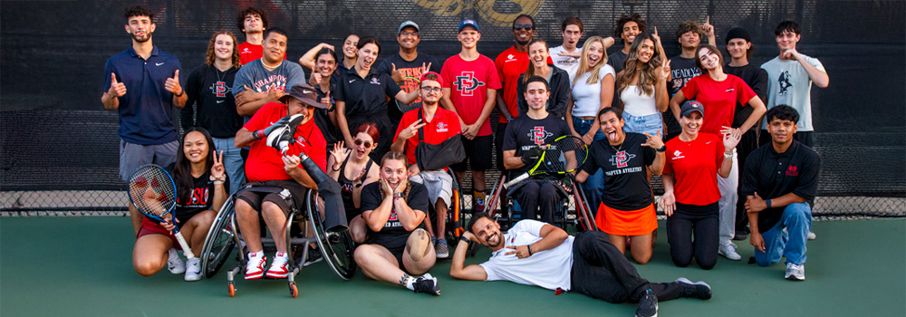 SDSU Adapted Athletics Team in the Aztec Recreation Center