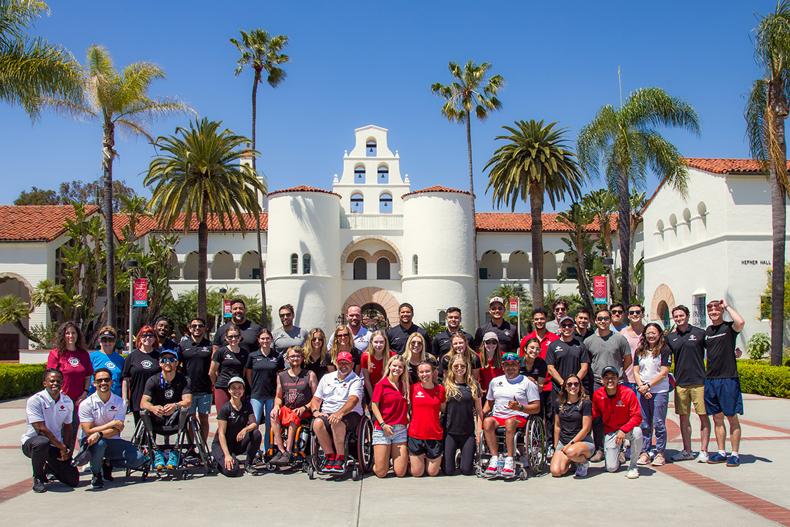 SDSU Adapted Athletics Team posing for a group photo.