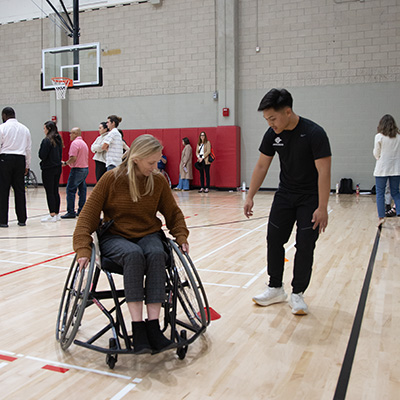 Diversity, Equity, and Inclusion Event participants learning about the Adapted Athletics Program. event 