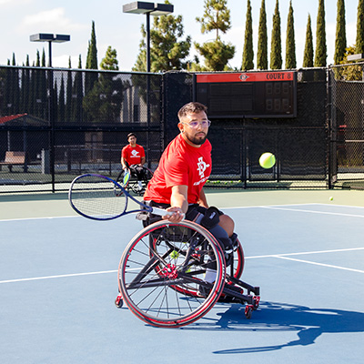 Edgar Vidriales competing in the Wheelchair Tennis Wolverine Open