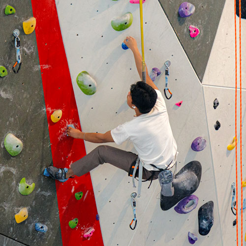 Student Rock Climbing at ARC Climbing Wall