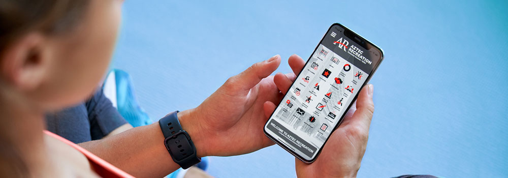Aztec Rec mobile app on mobile phone 