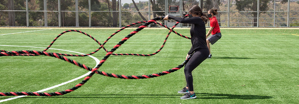 Working Out with Ropes at Rec Field