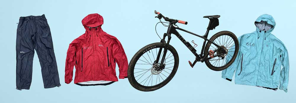Outdoor clothes and mountain bike