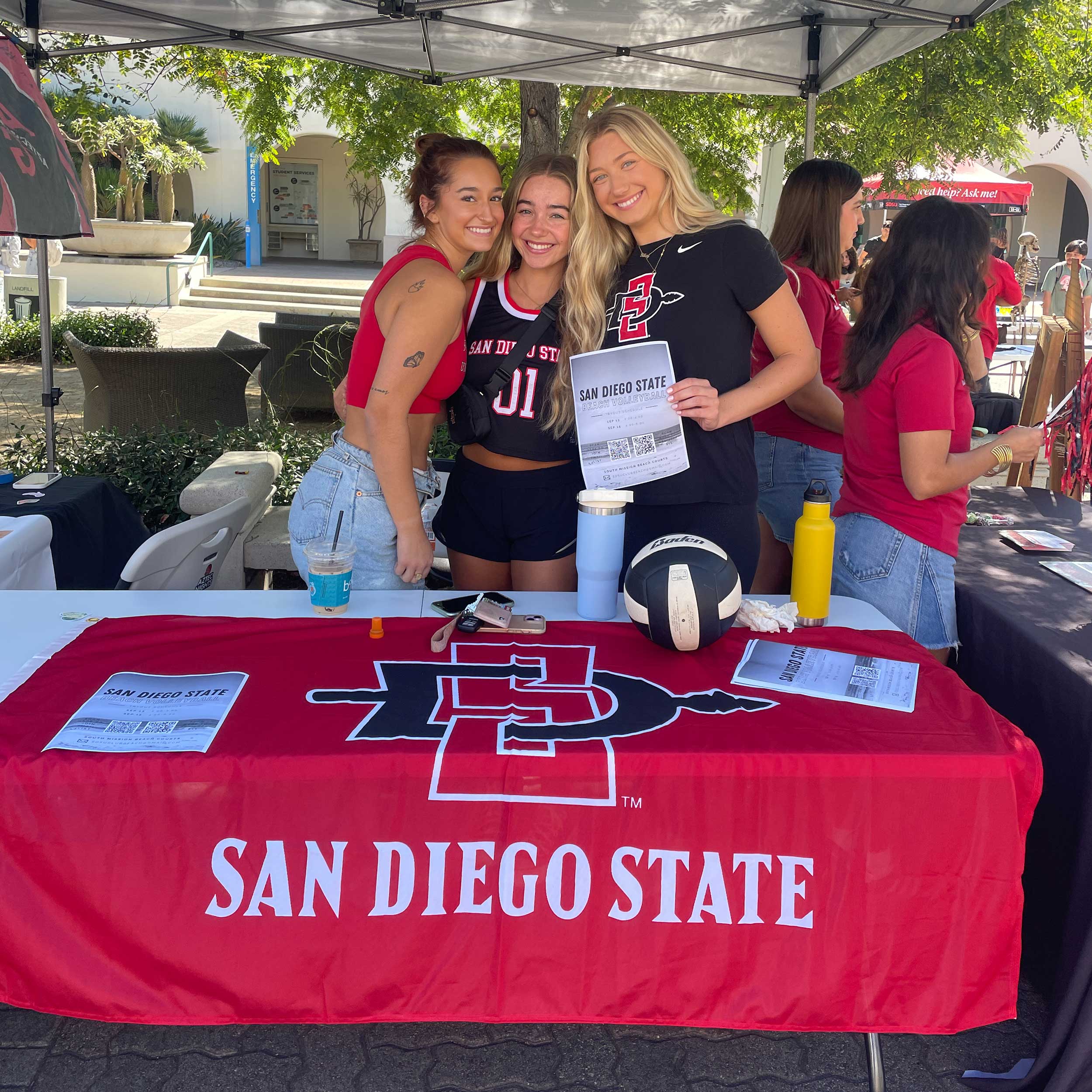 Three Beach Volleyball members - tabling event