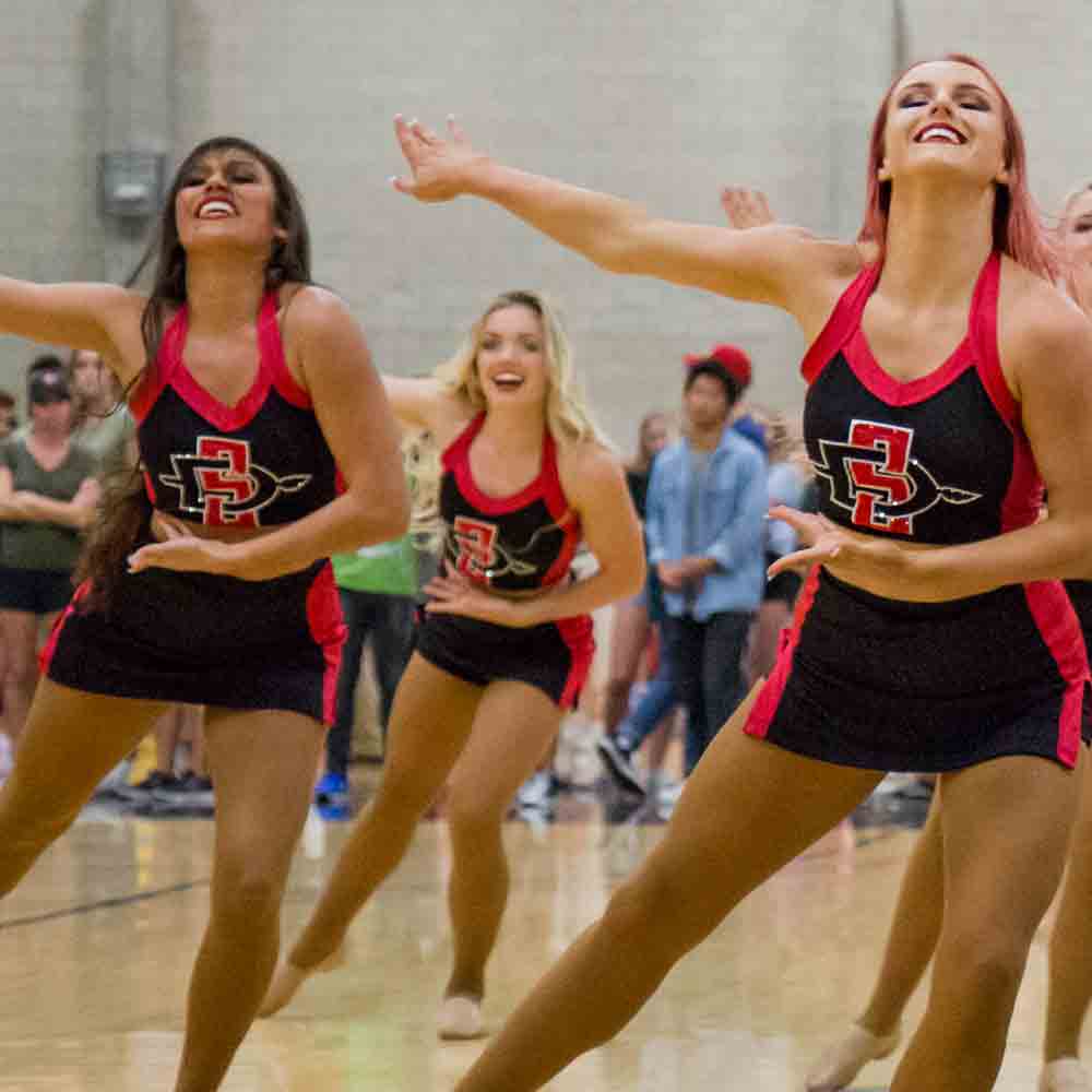 Dance Team members performing on court during a game break