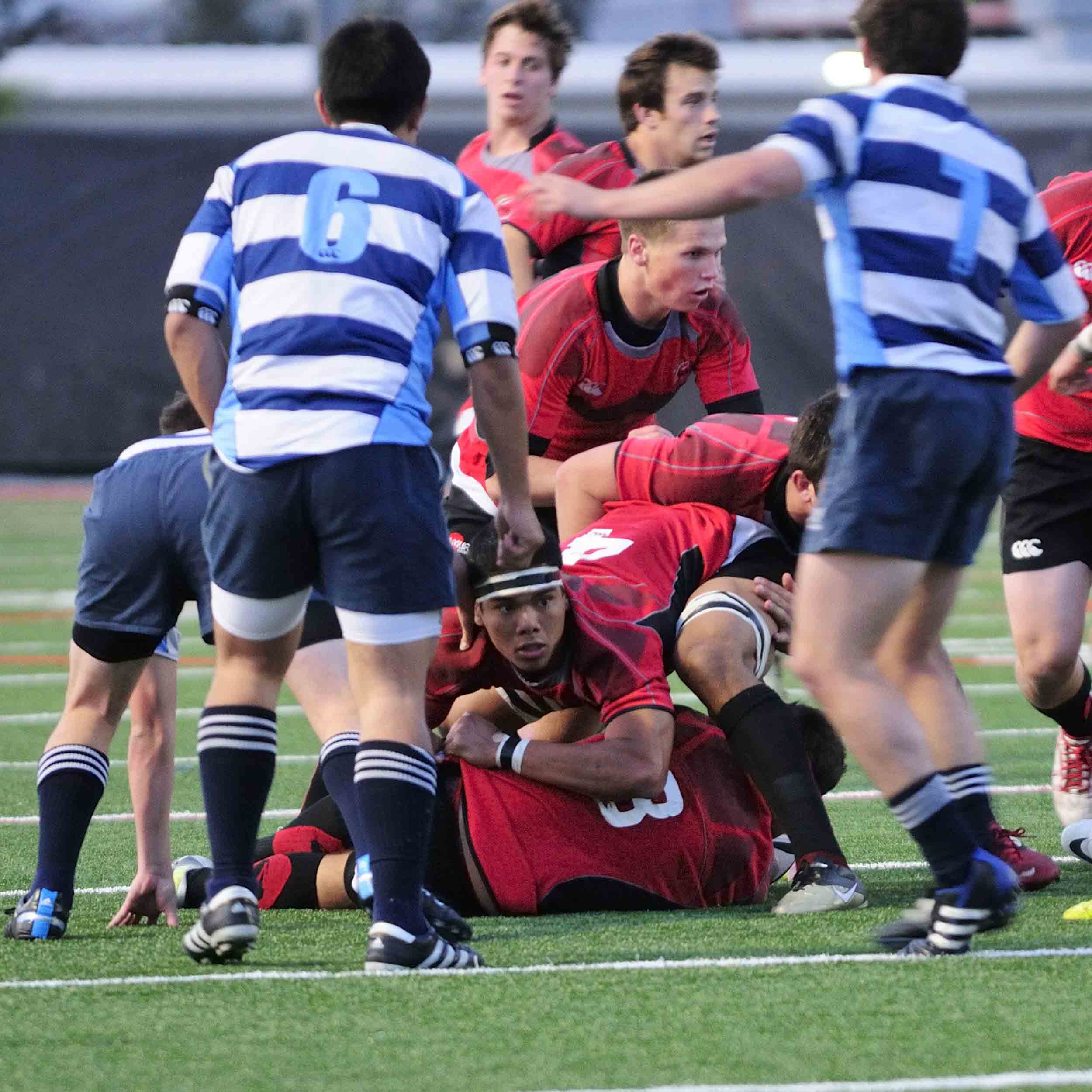 Rugby Game - Aztec Players piled up