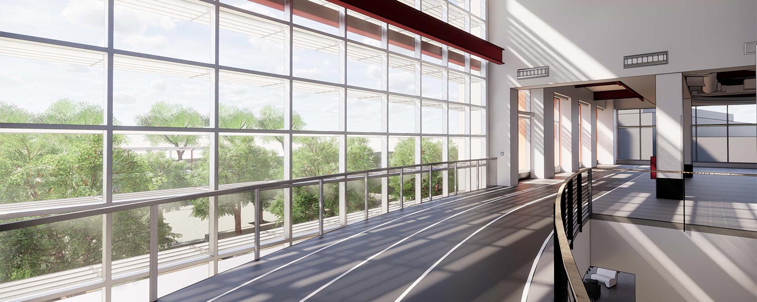 Rendering: View of the indoor track.